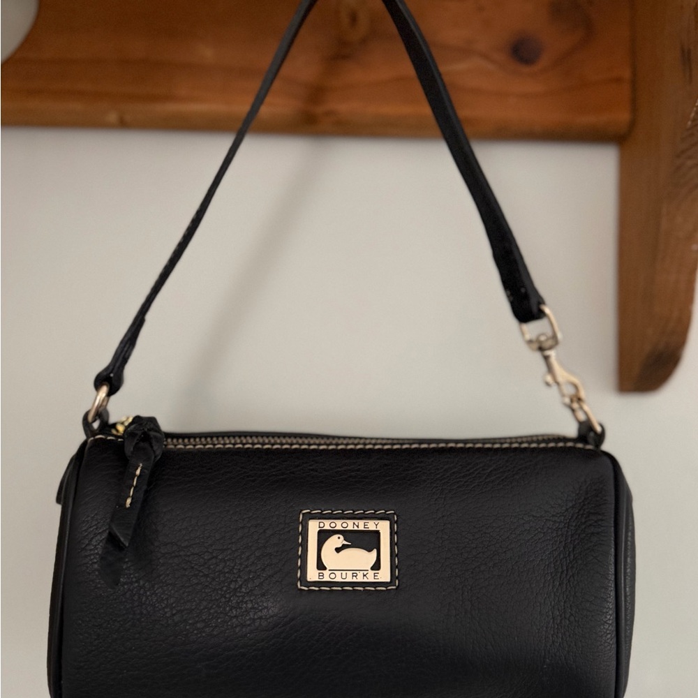 Dooney & Bourke Black Leather Mini Barrel Bag